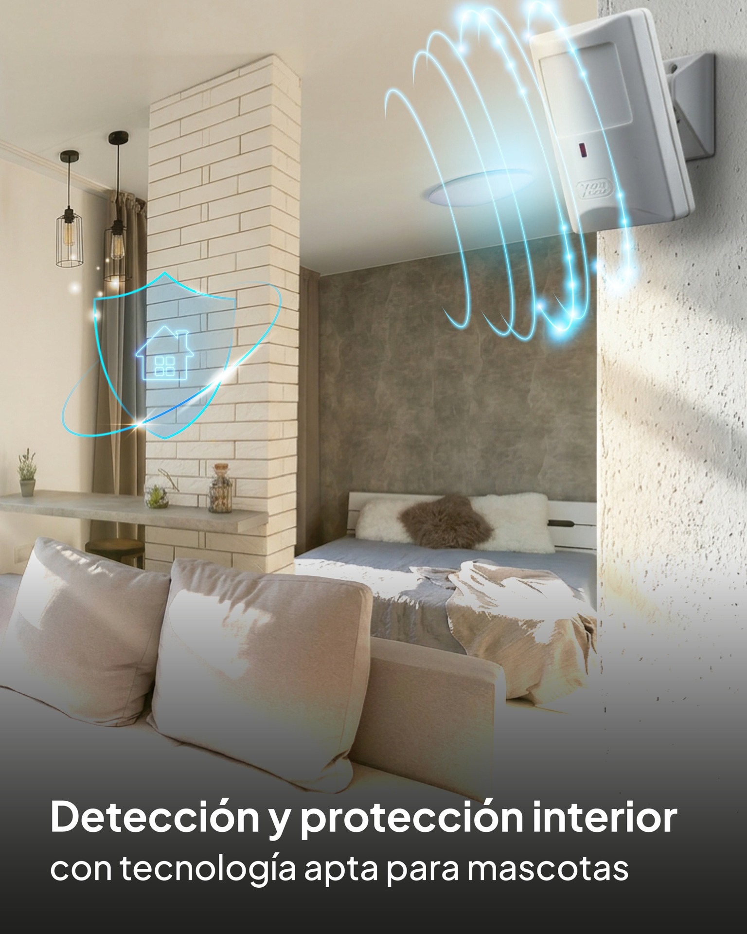 Detector de movimiento X28 instalado en el interior de una vivienda